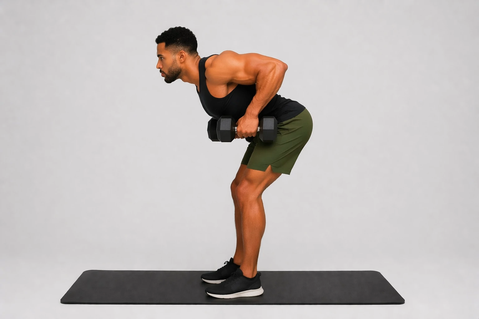 Bent over row end position