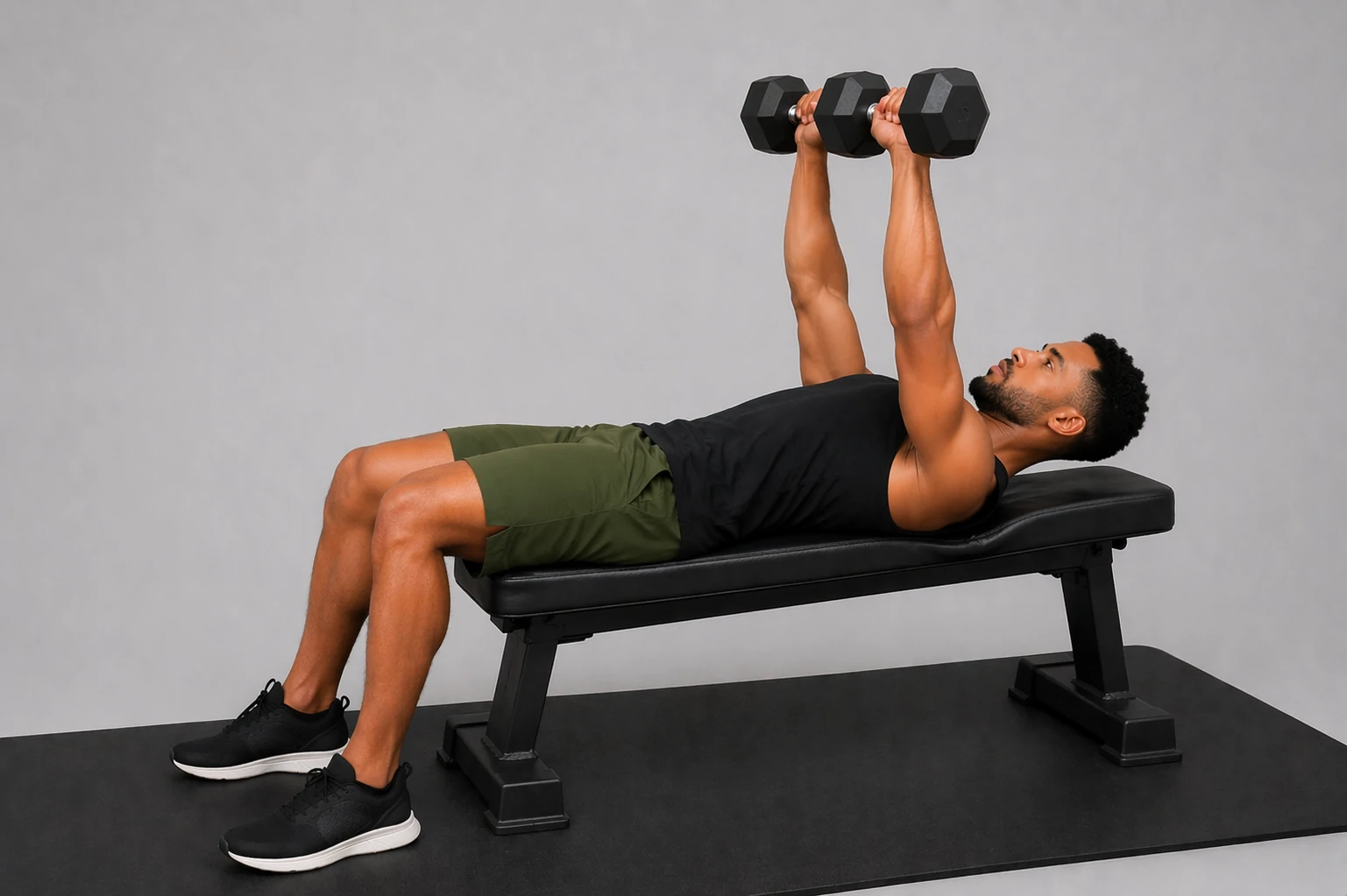 Dumbbell bench press lowered position