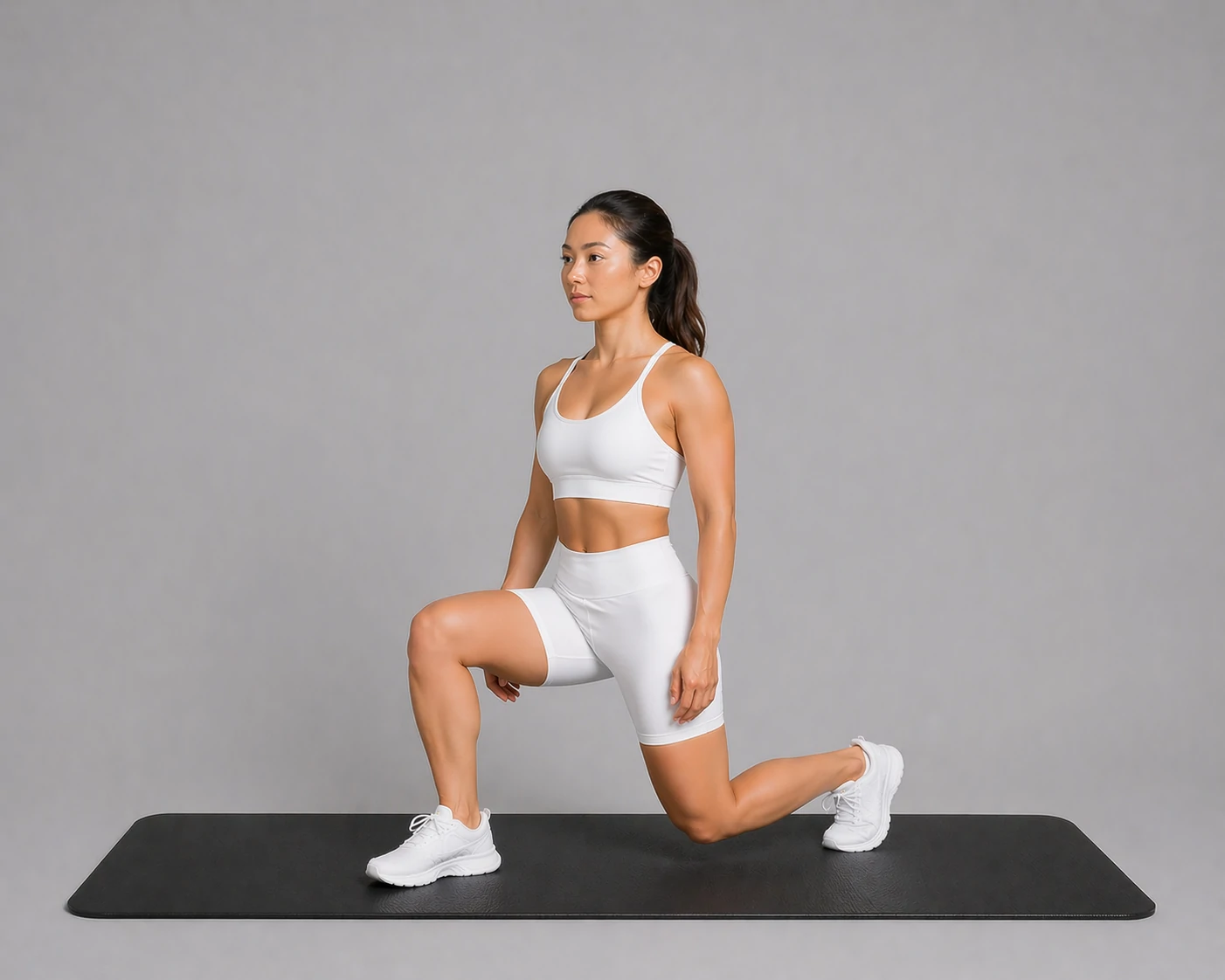 Reverse lunge lowered position